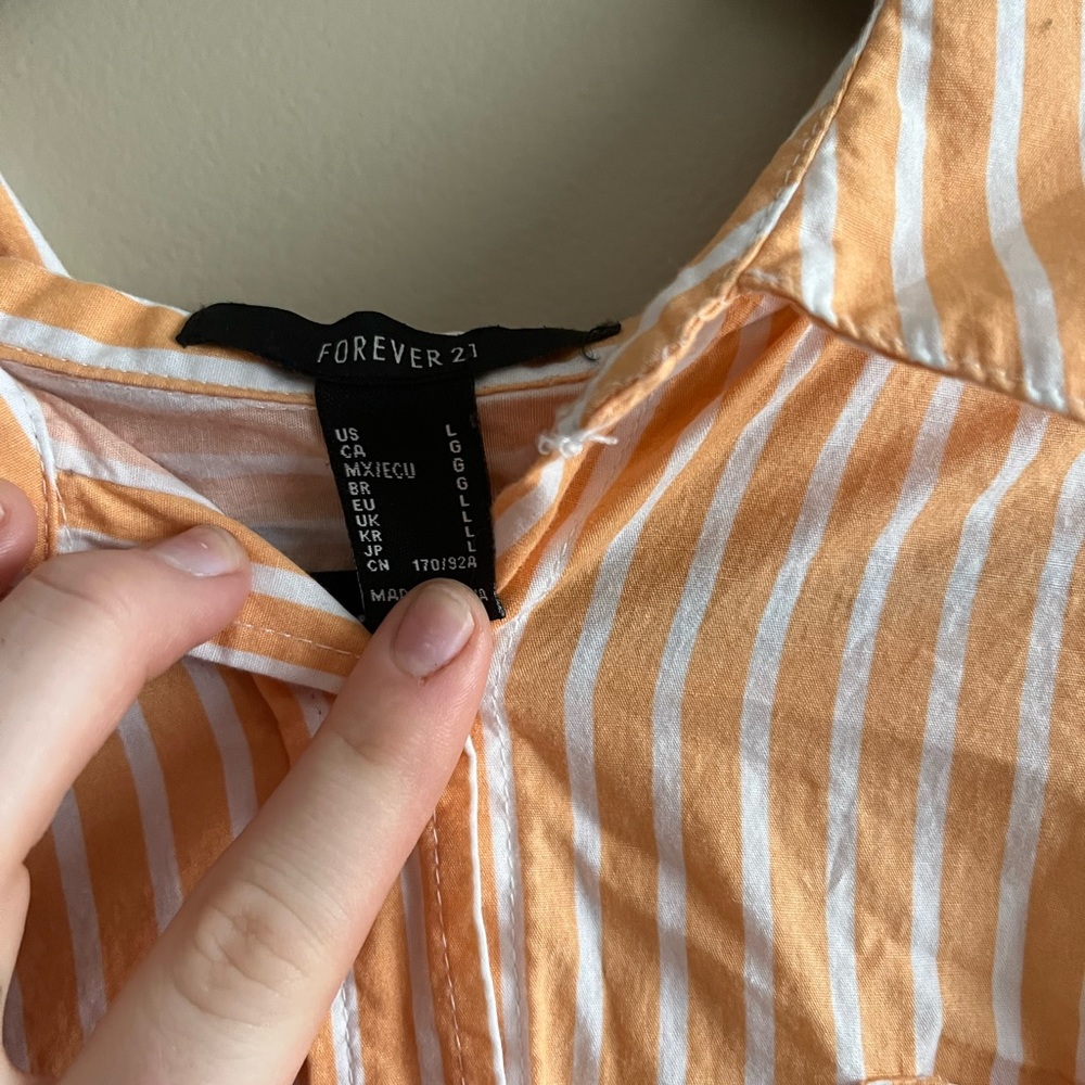 orange button down - Picture 2 of 3
